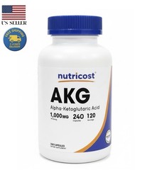 Nutricost AKG Alpha Ketoglutaric Acid Supplement 1,000 mg | 240 Capsules Non-GMO