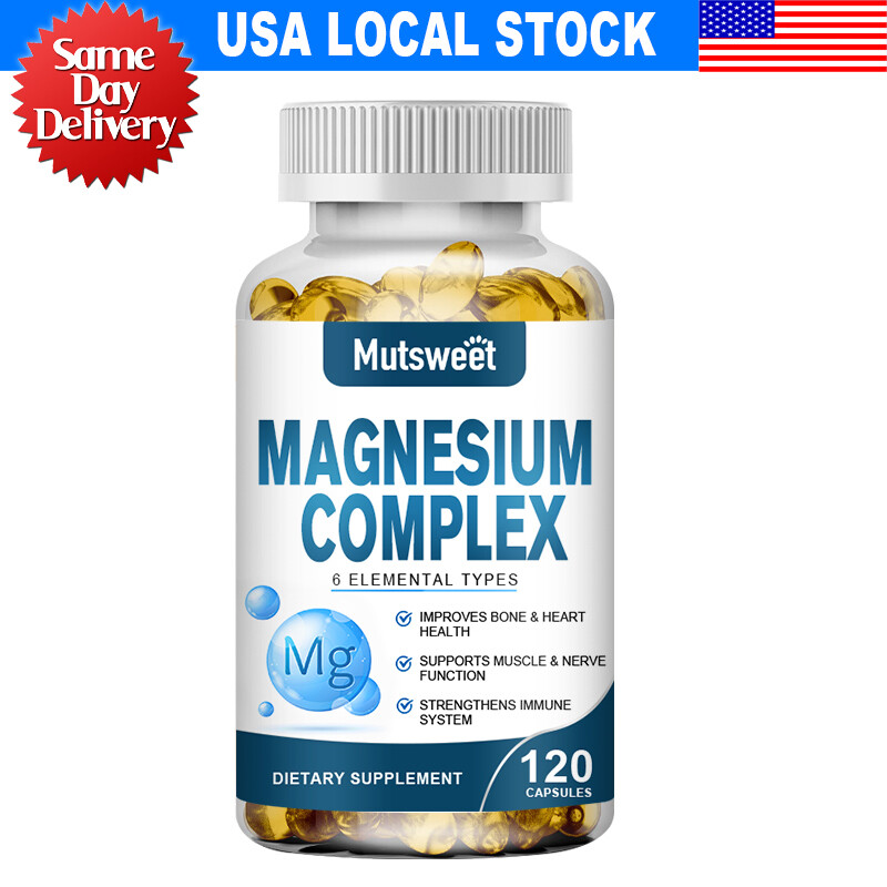 120pc Magnesium Complex 500mg Natural Anti Anxiety & Stress Relief Supplement
