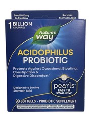 Nature’s Way Acidophilus Probiotic Pearls – Gut Health – 90 Softgels – 12/2025