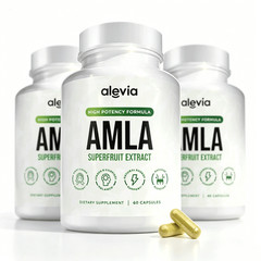 3x Alevia Organic Amla Capsules 1000mg Indian Gooseberry Antioxidant Supplement