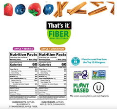 That’s it. Fiber Mini Fruit Bars, 0.7 oz., 18 pk. delicious extra fiber!