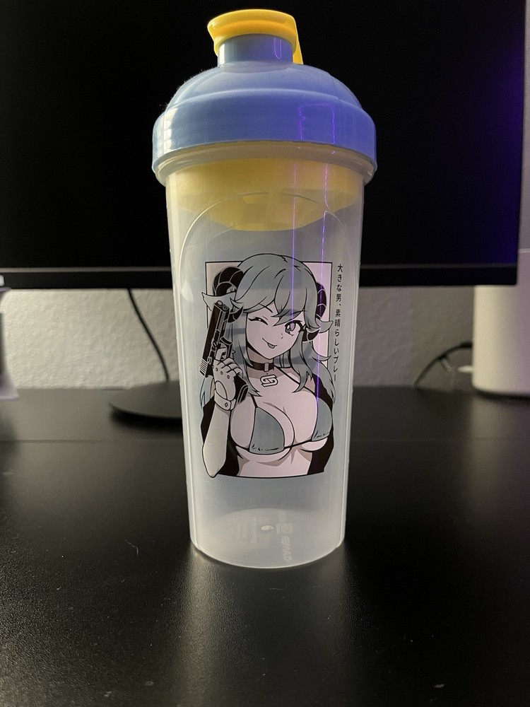 Jschaltt Gamersupps Bottle 20 fl oz Clear Blue Yellow Screw-on Lid Plastic
