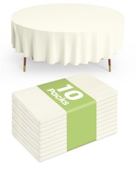 Pureegg Plastic Table Cloth Disposable 10 Pack, 84” Round Table Cloths, Part…