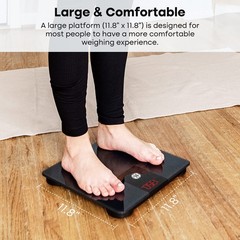 Digital Bathroom Scale, 500lb Heavy Duty Body Weight Measurement, Accurate BMI,