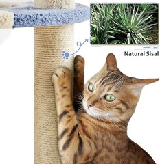 Yaheetech Cat Scratching Posts with Cat Bed,35in Cat Scratcher with 2 Scratching