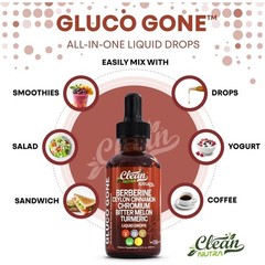 Clean Nutra Berberine with Ceylon Cinnamon Supplement Liquid Drops USA 2pack