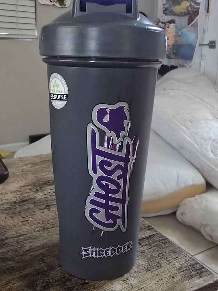 Ghost TMNT Shredder BlenderBottle 28 oz Shaker Gray Purple Preowned Rare