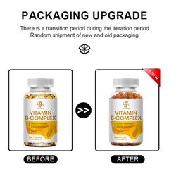 Vitamin B Complex 120 Capsules B1,B2,B3,B5,B6,B7,B9,B12, Immune Support Pills