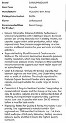 SANALIMVIDANUT Beet Root + Grape Seed Extract 1300mg Caps 90ct Vegan