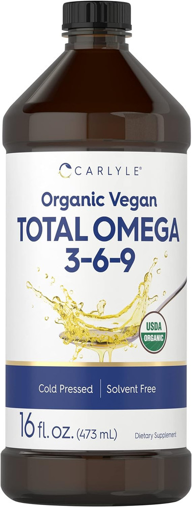 Omega 3 6 9 16 Fl Oz Cold Pressed Certified Organic, Vegan Supplement Vegetarian
