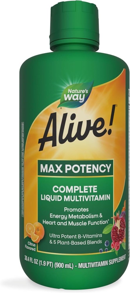 Nature’s Way Alive! Max Potency Complete Liquid Multivitamin for Women and…