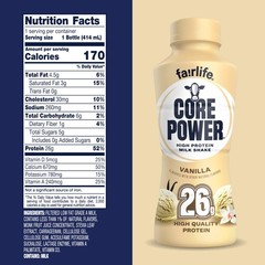 Core Power Protein Shake Vanilla 26g Bottle 14oz 12 Pack 14 Fl Oz (Pack of 12)