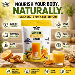 DAUSON Ginger Shots | Daily Wellness 100 Servings (Pack of 1), Yellow