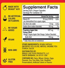 Bragg Apple Cider Vinegar Immune & Weight Management Support 90 Capsules