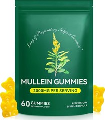 Organic Mullein Leaf Gummies – 60 Count, 2000mg for Lung Support