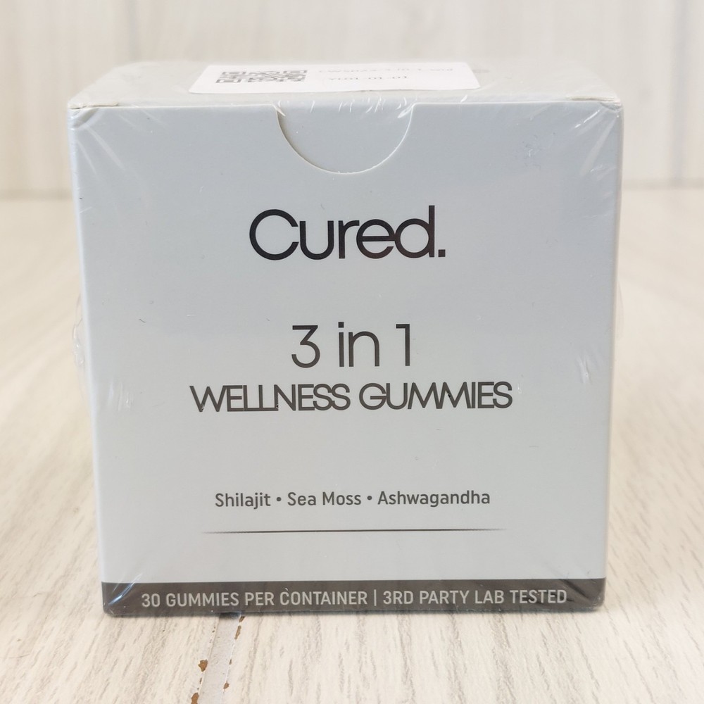 Cured 3 in 1 Wellness Gummies Unisex 30ct Gray Shilajit Sea Moss Ashwagandha