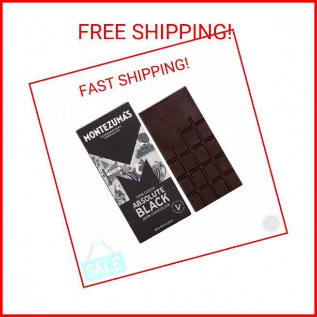 Montezuma Dark Chocolate Absolute Black 100% Cocoa 90g (Pack of 3)