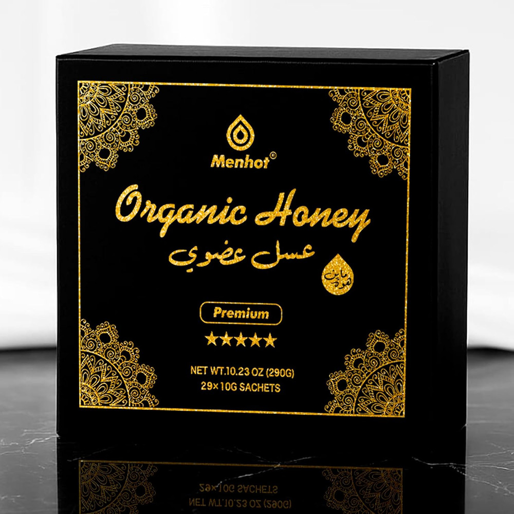 Menhot® Honey for Men – LARGE PACK 29 Sachets: Honey, Jelly, Panax Ginseng, Maca