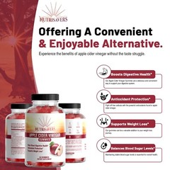 Apple Cider Vinegar Gummies Diet Supplement for Digestion – 60 Count, Pack of 3
