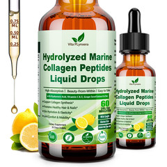 Marine Collagen Peptides Liquid Drops, Hydrolyzed Multi Type I & III…