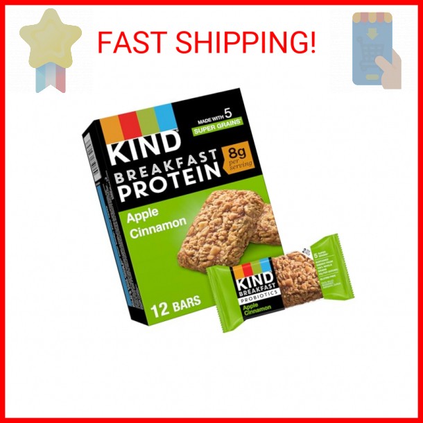 KIND Breakfast Protein, Healthy Snack Bar, Apple Cinnamon, Gluten Free Breakfast