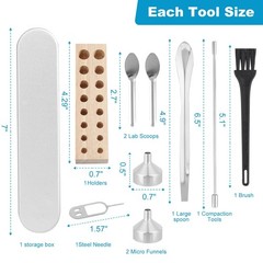 10 Pcs Lab Tool Kit with Lab Spoon, Lab Scoops, Micro Funnels, Filling Tray