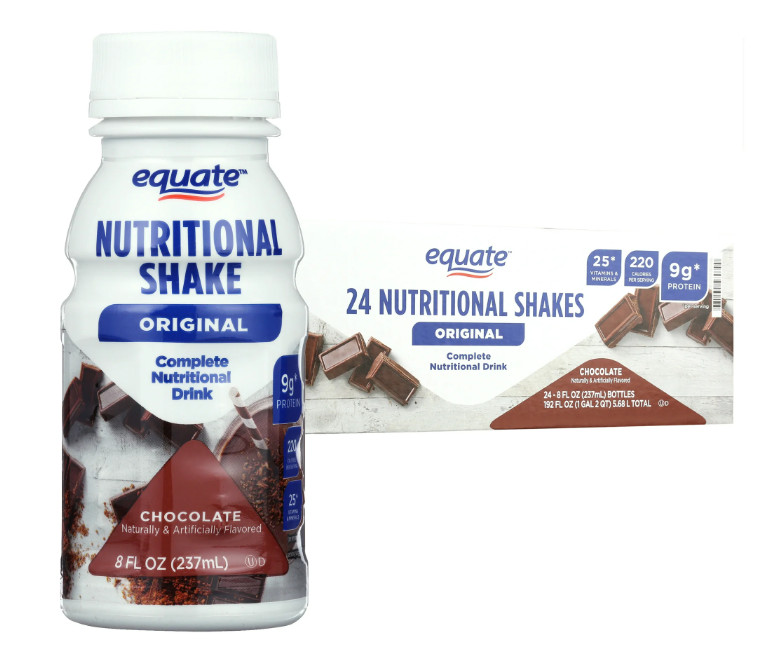 Equate Original Meal Replacement Shake Chocolate 8oz 24 Pack