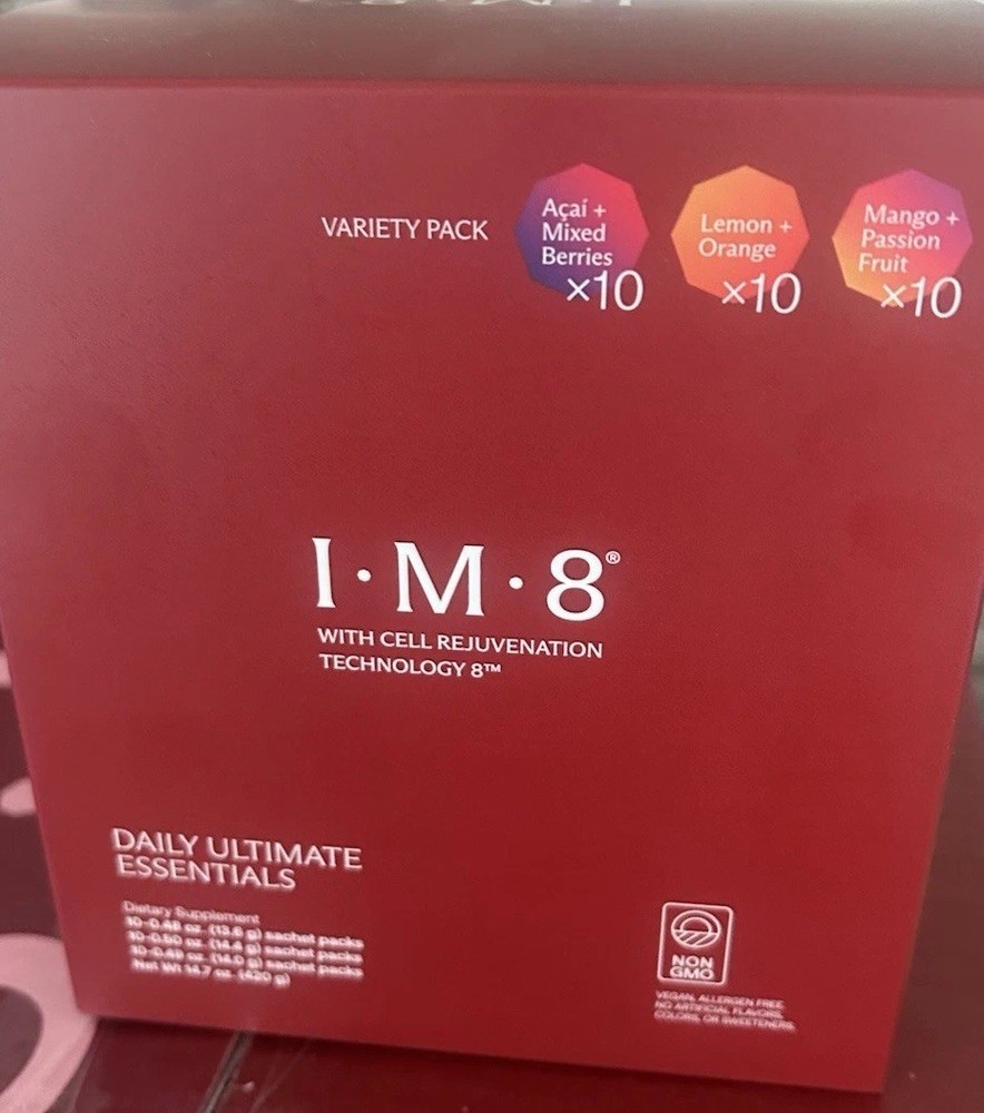 I•M•8 Daily Multivitamin Drink Mix Vegan Non-GMO Variety Pack 30 Sachets