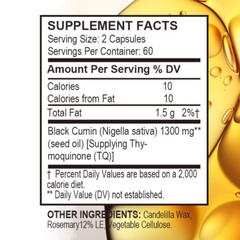 Black Seed Oil-High Absorption Cold -Pressed Nigella Sativa Black Cumin Seed Oil