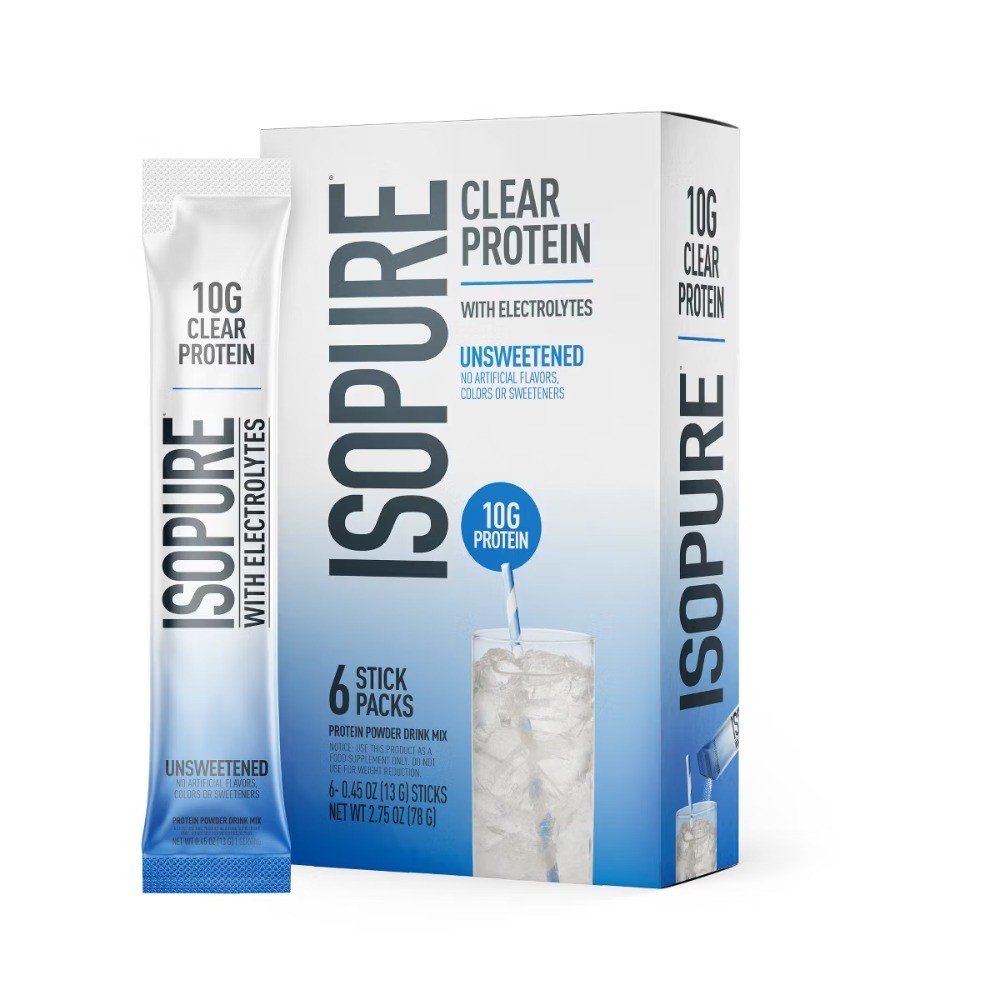 Isopure Protein Water Stick Pack – Unflavored – 6ct