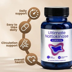 Ultimate Nattokinase Supplement 10800 FU Natural Help Cardiovascular & Circul1