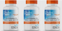 3X Doctor’s Best Benfotiamine 150+Alpha-Lipoic Acid 300 + Benfopure EXP 07/2026