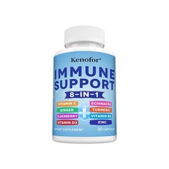 NEW 8-in-1 Immune Support Booster Supplement W/ Echinacea,Vitamin 30/60/120 Caps