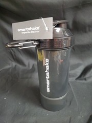 Smartshake Original2Go ONE Shaker Bottle Clear Black 27oz W/ Dry Container NEW