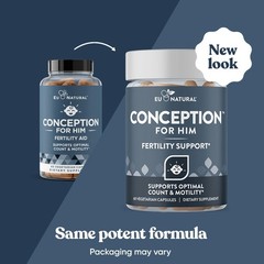 Eu Natural Conception for Him – Male Fertility 60 Count (Pack of 1), Clear