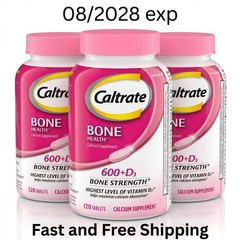 3 bottles Caltrate 600+D3 Calcium & Vitamin D Supplement 360 Tablets EXP 08/2028