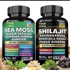 Sea Moss, Black Seed Oil, Ashwagandha, Turmeric, Ginger (16 in 1) 60 Capsules