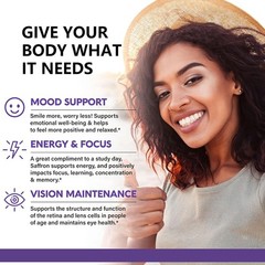 Saffron Supplements 88.5 mg 120 Capsules Improve Mood Vision Eye Health Focus