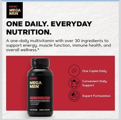 GNC Mega Men One Daily Multivitamin 60 Count Men’s Vitamins 60 Servings New
