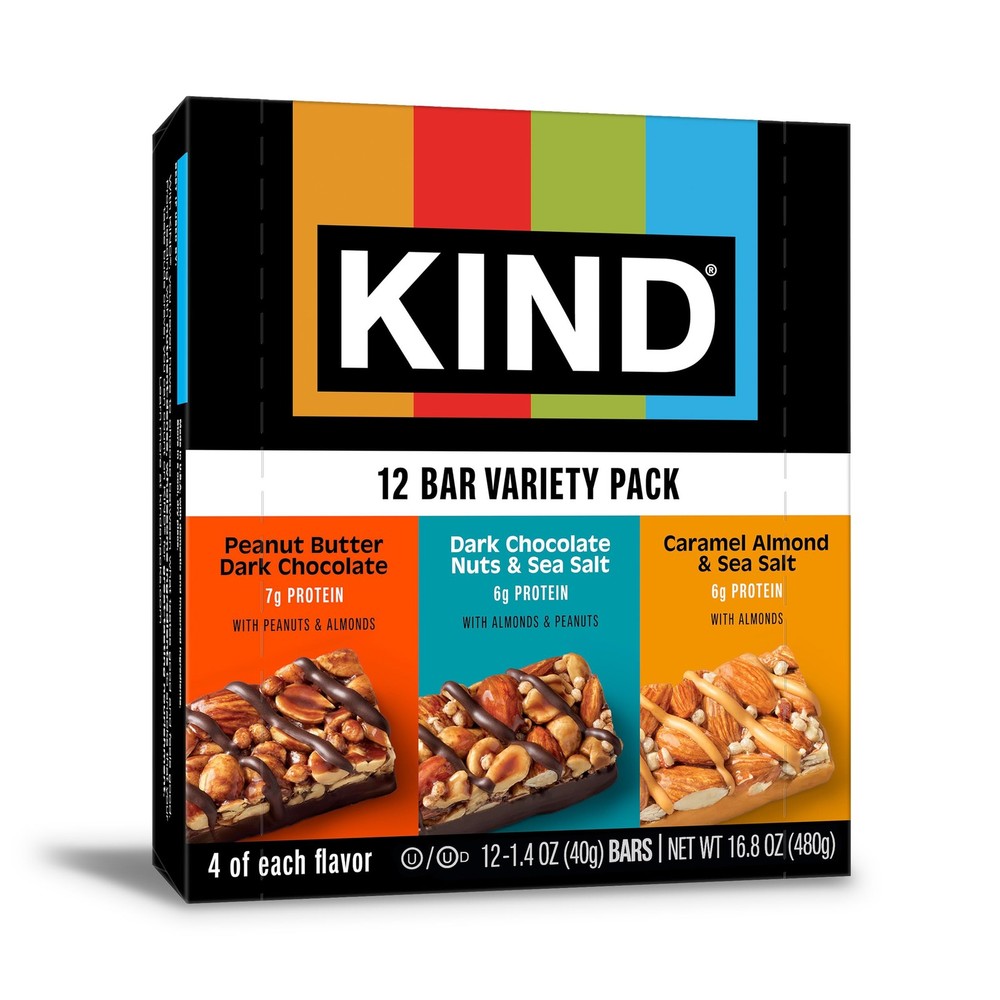 KIND Healthy Snacks Bars Variety Pack, Gluten Free, Low Sugar, 12 Count