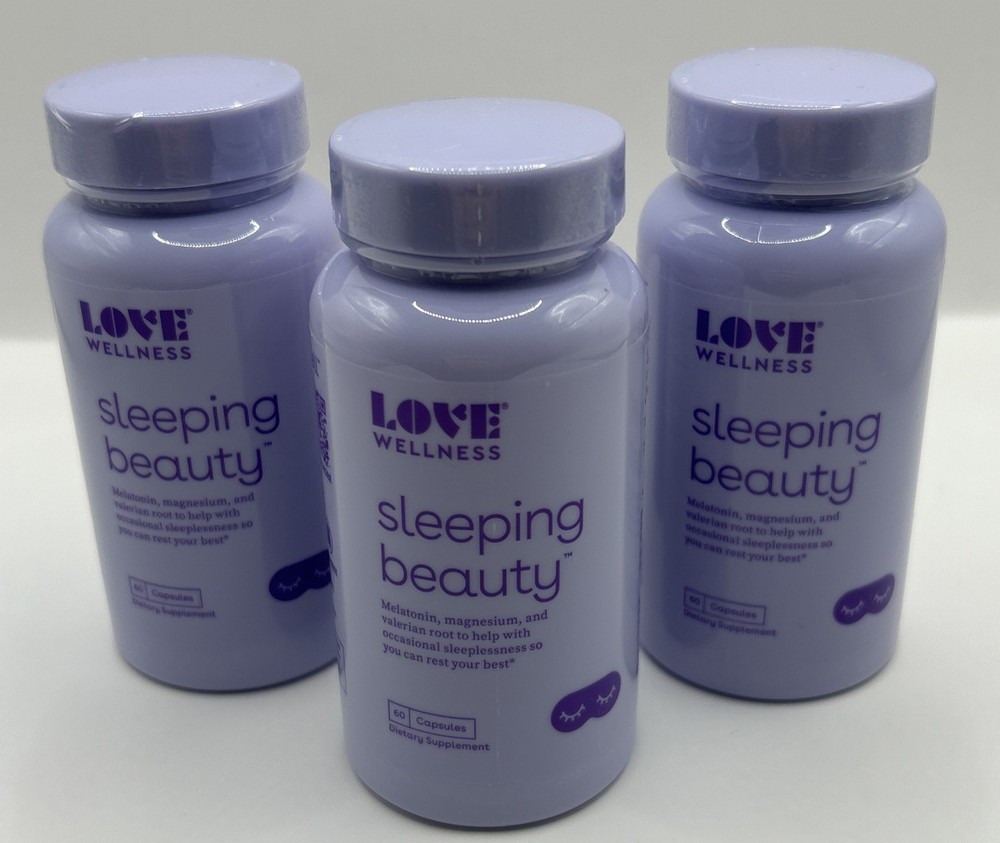 Three Bottles, Love Wellness Sleeping Beauty – 60 Capsules – Expires 09/2027