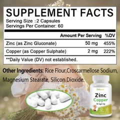Zinc Copper Supplements,Support Immunity, Antioxidant, Cellular Rejuvenation