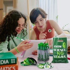 Complete Mental Health Support Package with 50 Gift Bags and Green Accessories