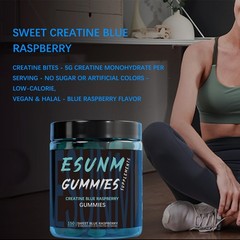 ESUNM Creatine Monohydrate Gummies, Sweet Raspberry, 150 Servings, Sugar-Free
