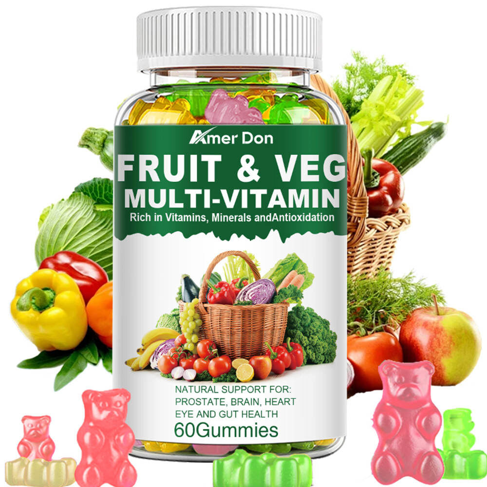 Fruits&Veggies Supplement Gummies Boost Metabolism,Energy Support 60Pcs