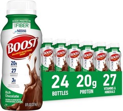 BOOST 20g High Protein Nutritional Drink Shakes, Rich Chocolate, 8 fl oz,24 Pack
