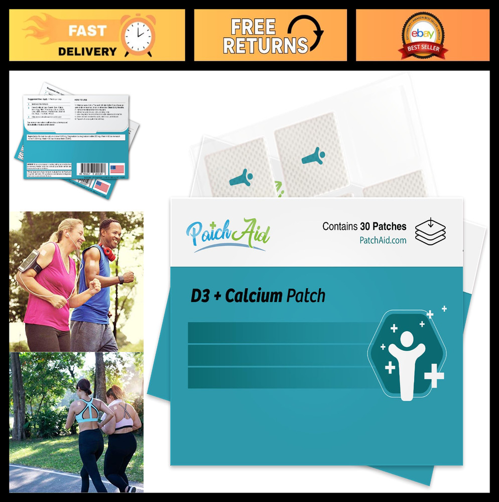 D3 Calcium Plus Topical Patch – 30-Day Supply for Vitamin D & Calcium Support