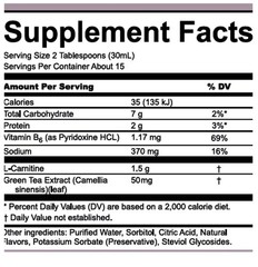 Nutriplus Liquid L-Carnitine Plus Green Tea Vitamin B6 Peach Apple 15.22 fl oz