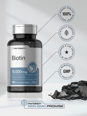 Biotin 10000mcg | 180 Fast Dissolve Tablets | Vegetarian | by Horbaach