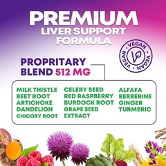 Liver Cleanse, Detox & Repair, 1,166 mg Support Supplement with Milk Thistle